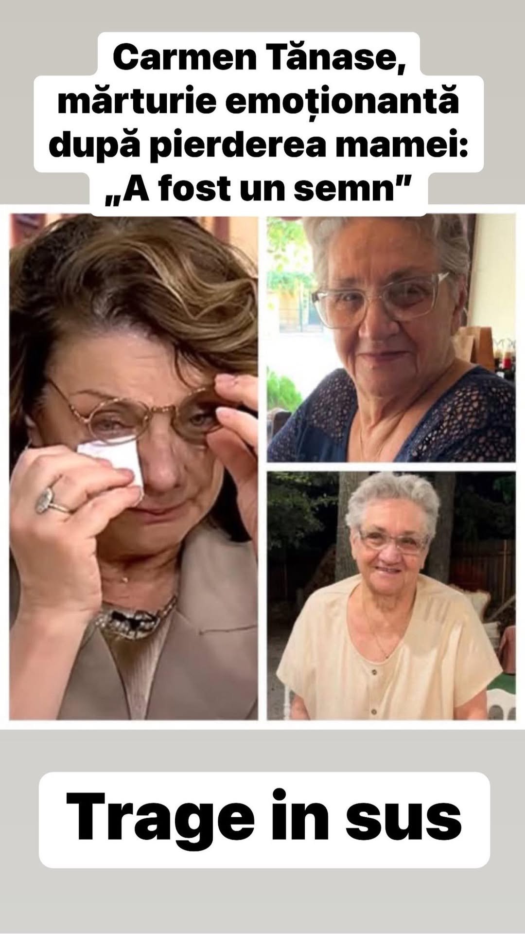 Carmen Tănase, mărturie emoționantă după pierderea mamei: „A fost un semn”