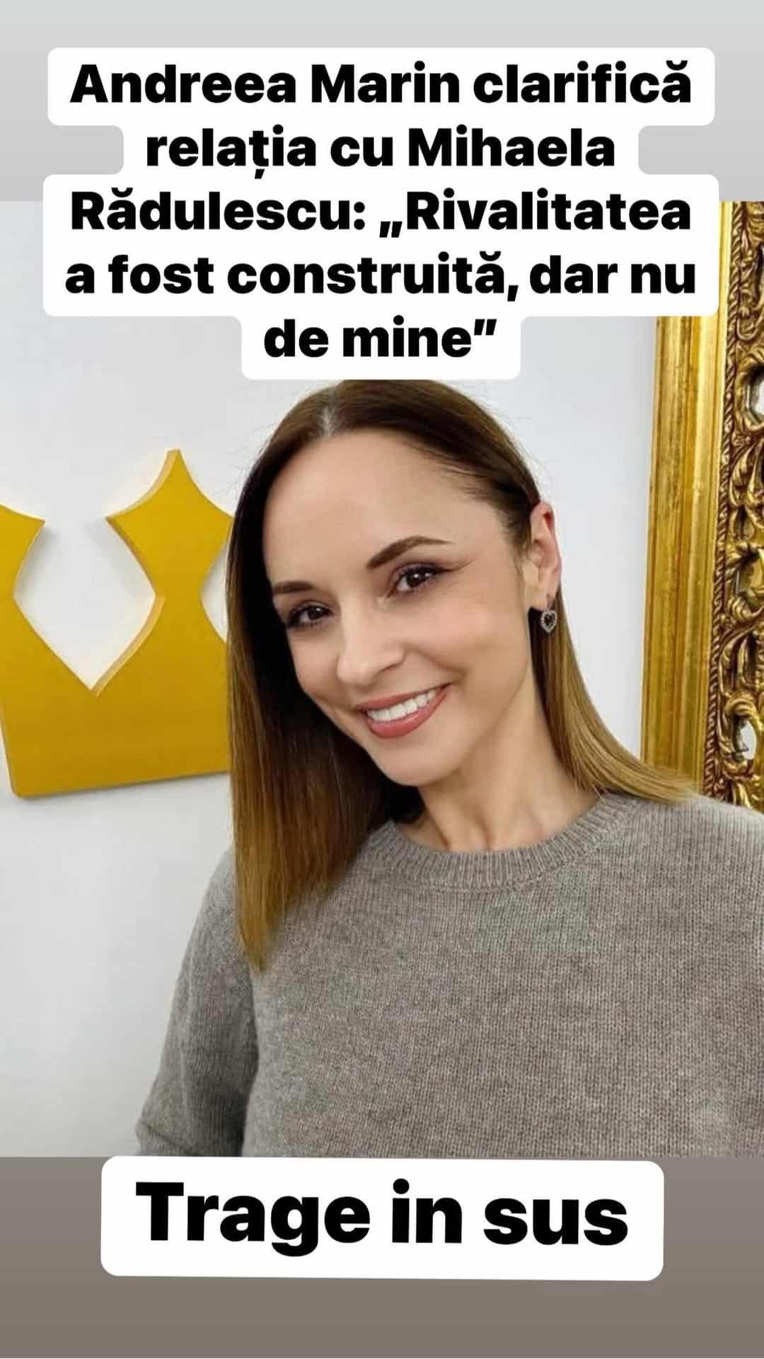 Andreea Marin clarifică relația cu Mihaela Rădulescu: „Rivalitatea a fost construită, dar nu de mine”