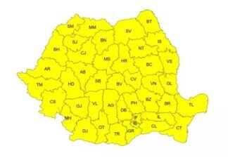 Atenționare meteo de urgență: cod galben pentru vânt puternic. Regiunile afectate