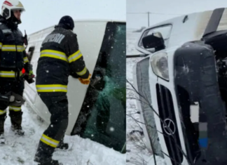 Un microbuz s-a răsturnat pe drumul București-Giurgiu. Planul roșu a fost activat: 16 pasageri trăiesc un coșmar