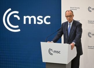 La Conferința de Securitate de la München, cancelarul Merz a abordat propunerea unei forțe nucleare europene comune și consolidarea relațiilor cu SUA.