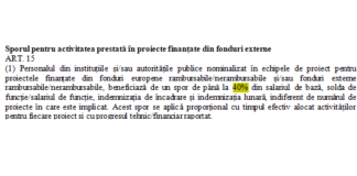 Funcționarii publici implicați în proiecte cu fonduri europene vor primi un bonus de până la 40% din salariu.